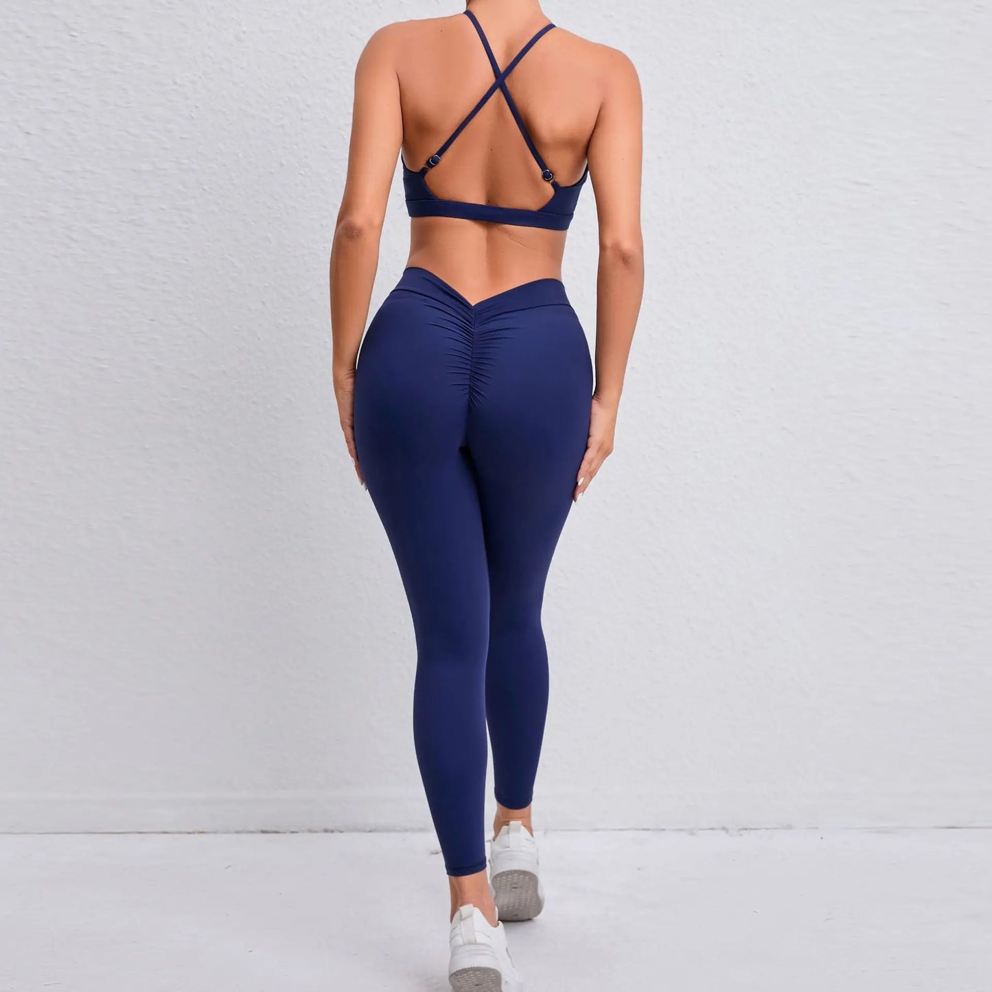 Yoga Women's Tracksuit 2PCS Fitness Yoga Sets Sportswear Workout Bra+High Waist Leggings Gym Clothing Sports Suits Athletic Wear - BeautiMass