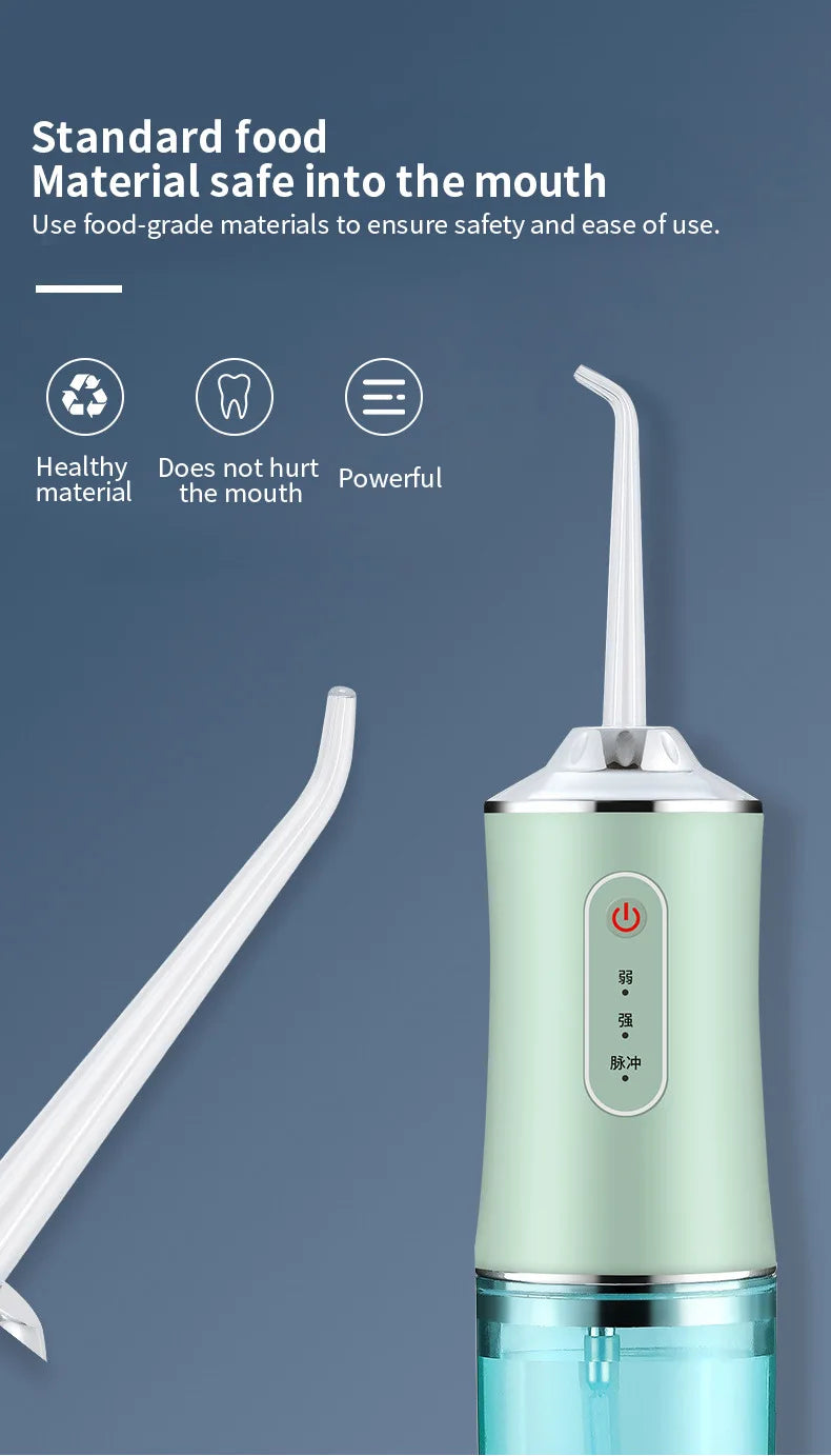 Oral Irrigator USB Rechargeable Water Flosser Portable Dental Water Jet 310ML Water Tank IPX7 Waterproof Teeth Cleaner Travel BeautiMass