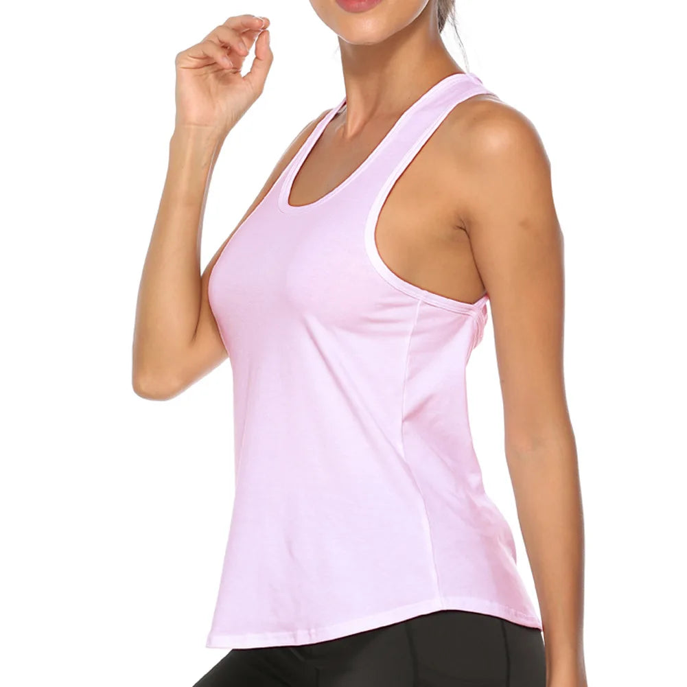 Yoga Gym Quick Dry Sports Shirt Cross Back Sleeveless Top - BeautiMass