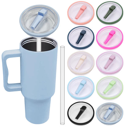 Accessories for Stanley 40oz Tumbler Silicone Water Bottle Boot Straw Lid Handle Strap Keychain - BeautiMass