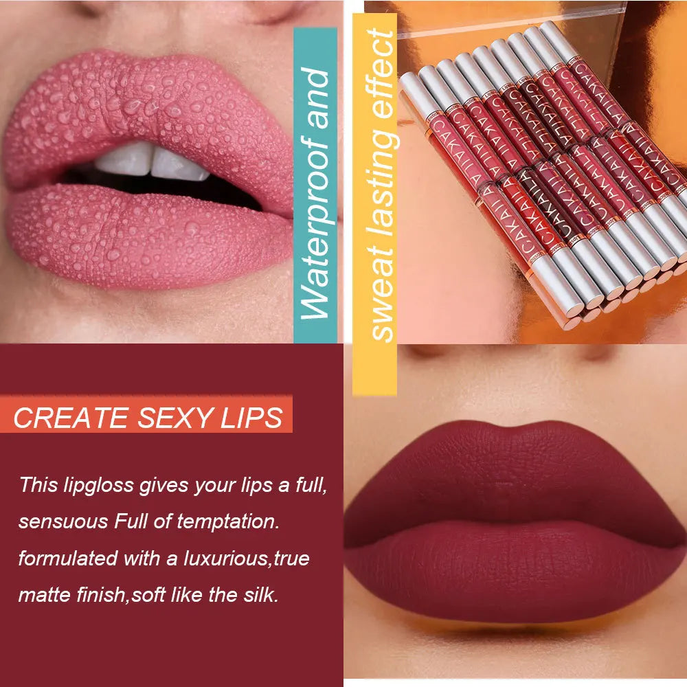 10/6 PCS Lipstick Set Matte Nude Liquid Lip Stain Makeup for women Non stick Cup Lip Gloss Waterproof Long lasting Cosmetics BeautiMass