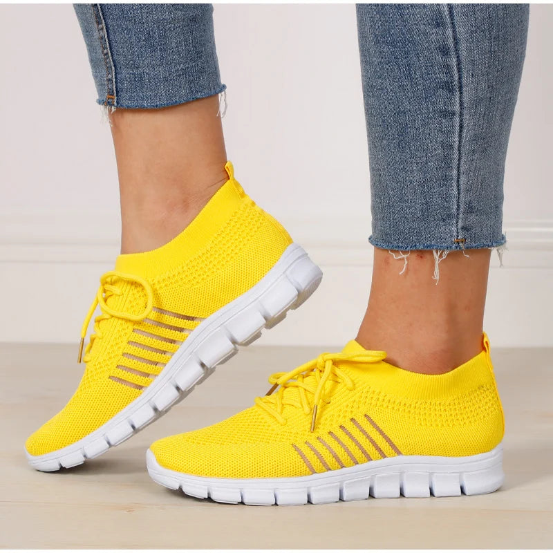 Women Slip on Mesh Light Breathable Running Sneakers Walking Shoes - BeautiMass