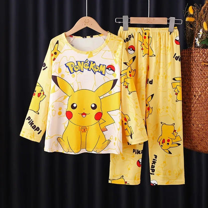 2pcs/set Pokemon Pikachu Kids Pajamas Cartoon Boys Girls Pajamas Sets - BeautiMass