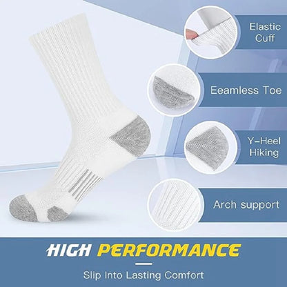 5 pairs of cotton sports socks black white & gray long socks - BeautiMass