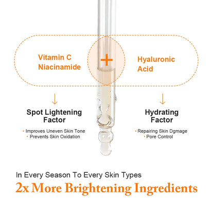 Vitamin C Serum For Face Dark Spots Fading Hyaluronic Acid - BeautiMass