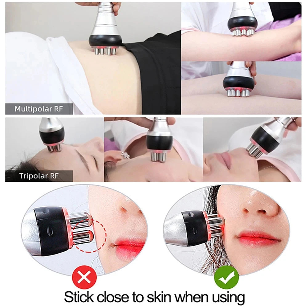 2 In 1 RF Skin Tightening Machine Facial Eyes Body Leg Lifting Machine Skin Rejuvenation Anti Wrinkle Health Beauty Massager BeautiMass