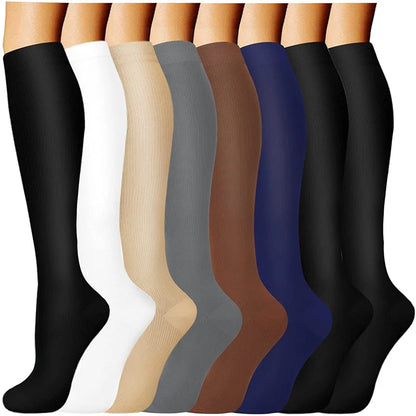 5 Pair/Pack Compression Socks Running Sport Socks Knee High - BeautiMass