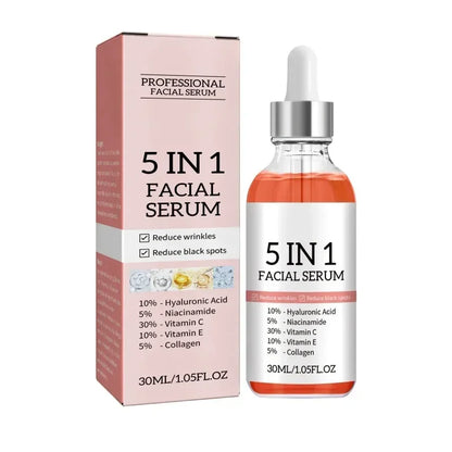 5 In 1 Fade fine lines Firming Face Serum Vitamin C Moisturizer - BeautiMass