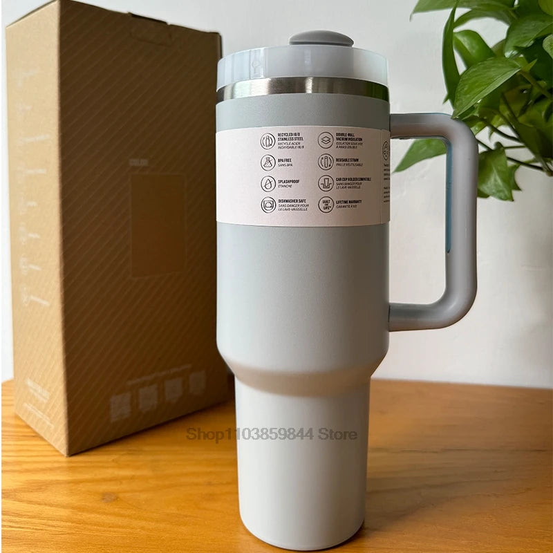 40Oz Stainless Steel Vacuum Insulated Tumbler With Lid And Straw Leakproof Flip Coffee Mugs - BeautiMass