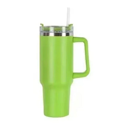 1200ML 304 Stainless Steel Insulated Water Bottle,40oz Thermal Coffee Car Cup, Cold Hot Mugs Vacuum Flask With Handle Straw,For BeautiMass