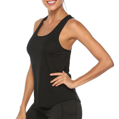 Yoga Gym Quick Dry Sports Shirt Cross Back Sleeveless Top - BeautiMass