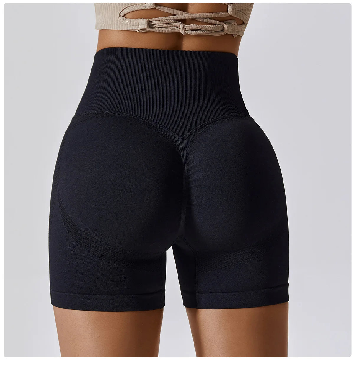 Women Seamless High Waist Sports Shorts For Cycling Jogging Fitness Gym Shorts Leggings - BeautiMass