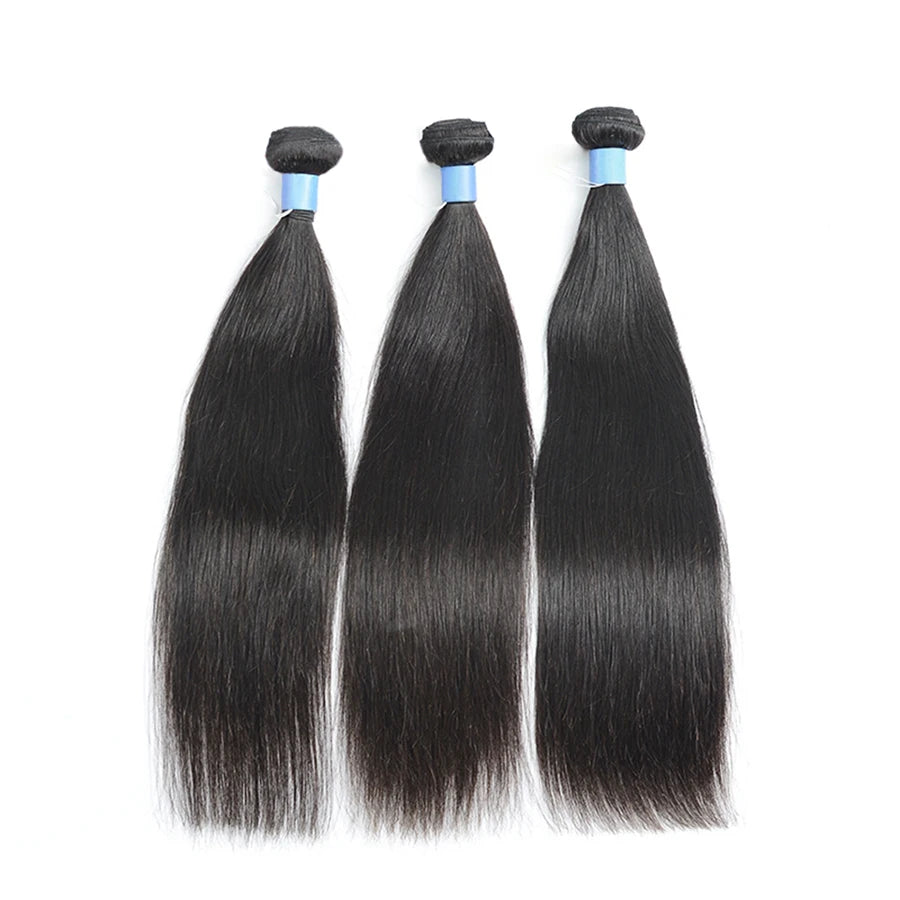 Wow Angel Straight 28 30 Inch Remy Brazilian Human Hair Bundles 100% Silky Hair 3/4 Extensions - BeautiMass