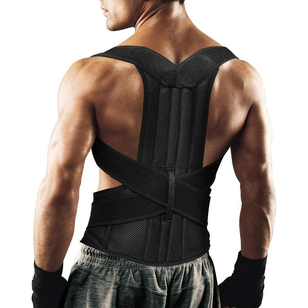 Back Brace Posture Corrector Adjustable Back And Shoulder Posture Lumbar Support for Improve Scoliosis - BeautiMass