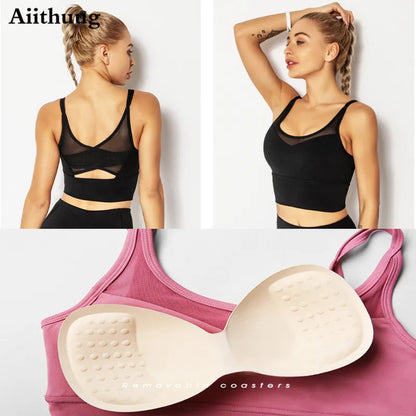 Aiithuug Yoga Bras Fitness Shirts Running Tops Sports Bras Gym Workout Crop Top Yoga Crop Tops Fitness Tank Top Running Bra BeautiMass