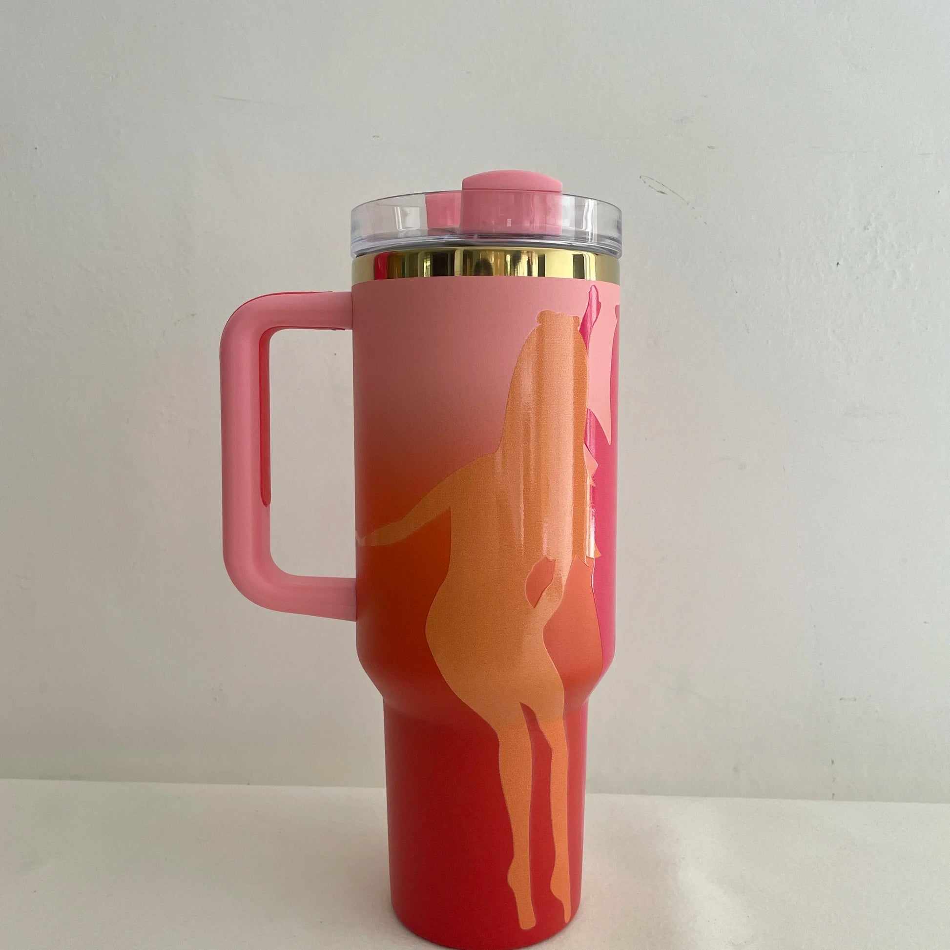 2024 NEW Barbie Handle Straw Lid Stainless Steel 40oz Vacuum Insulated Car Mug Double Wall Hot Ice Travel Mug BeautiMass