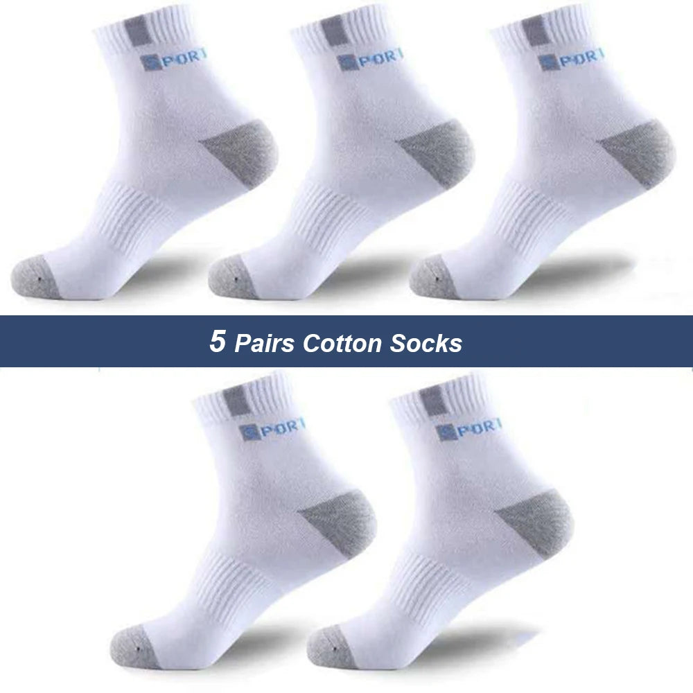 5 Pair Bamboo Fiber Autumn Winter Men Breathable Cotton Sports Socks - BeautiMass