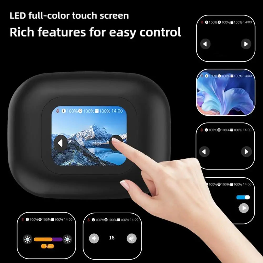 Touchscreen Bluetooth Translator Earbuds Headphone with Noise Reduction Touch Screen - BeautiMass