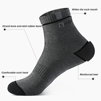 5 Pair Bamboo Fiber Autumn Winter Men Breathable Cotton Sports Socks - BeautiMass