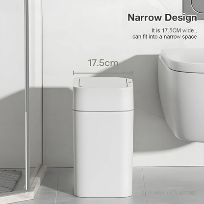 12L+16L Smart Sensor Anti odor Automatic Trash Bin For Toilet White Electric Wastebasket - BeautiMass