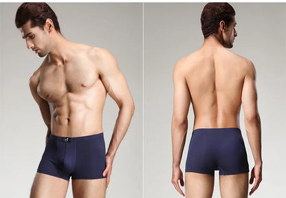 7Pcs/Lot Men's Solid Color Boxer High-quality Moda Comfortable Soft Underwear Size L-6XL - BeautiMass