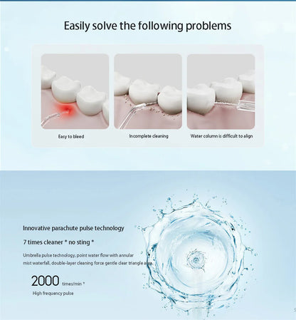 Xiaomi Mijia Oral Irrigator F300 MEO703 Waterpulse Dental Irrigator Portable Oral Flusher IPX7 240ML Water Tank Tooth Cleaner BeautiMass