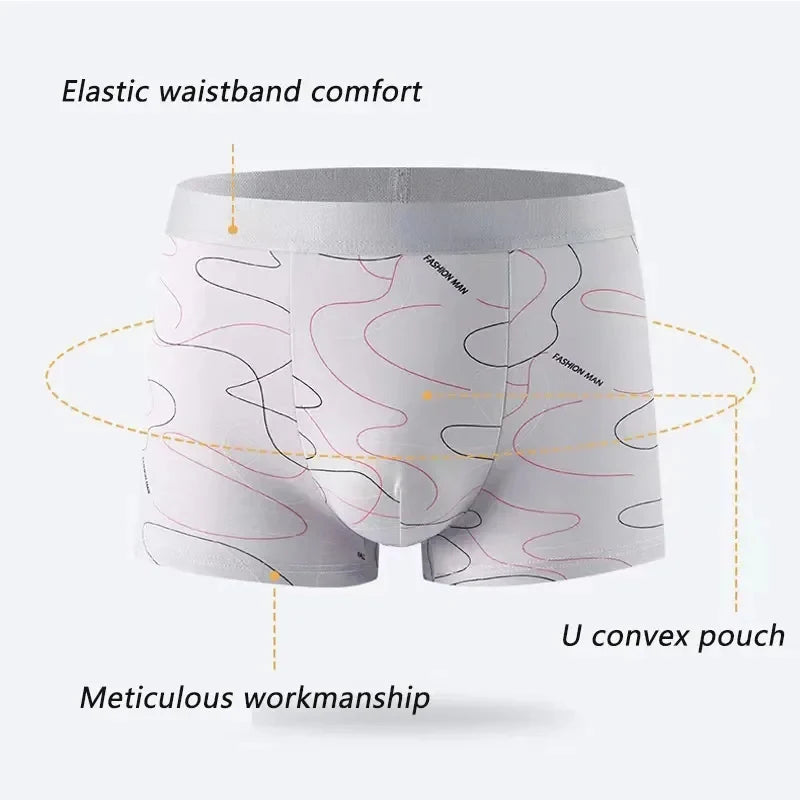 3 Pcs Men Sports Underwear Underpants Simple Line Breathable Fashion Sports Boxers - BeautiMass