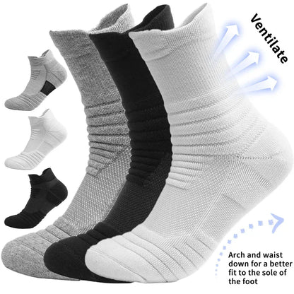 2Pairs Anti-slip Football Socks Men Women Cotton Sock Short Long Tube - BeautiMass