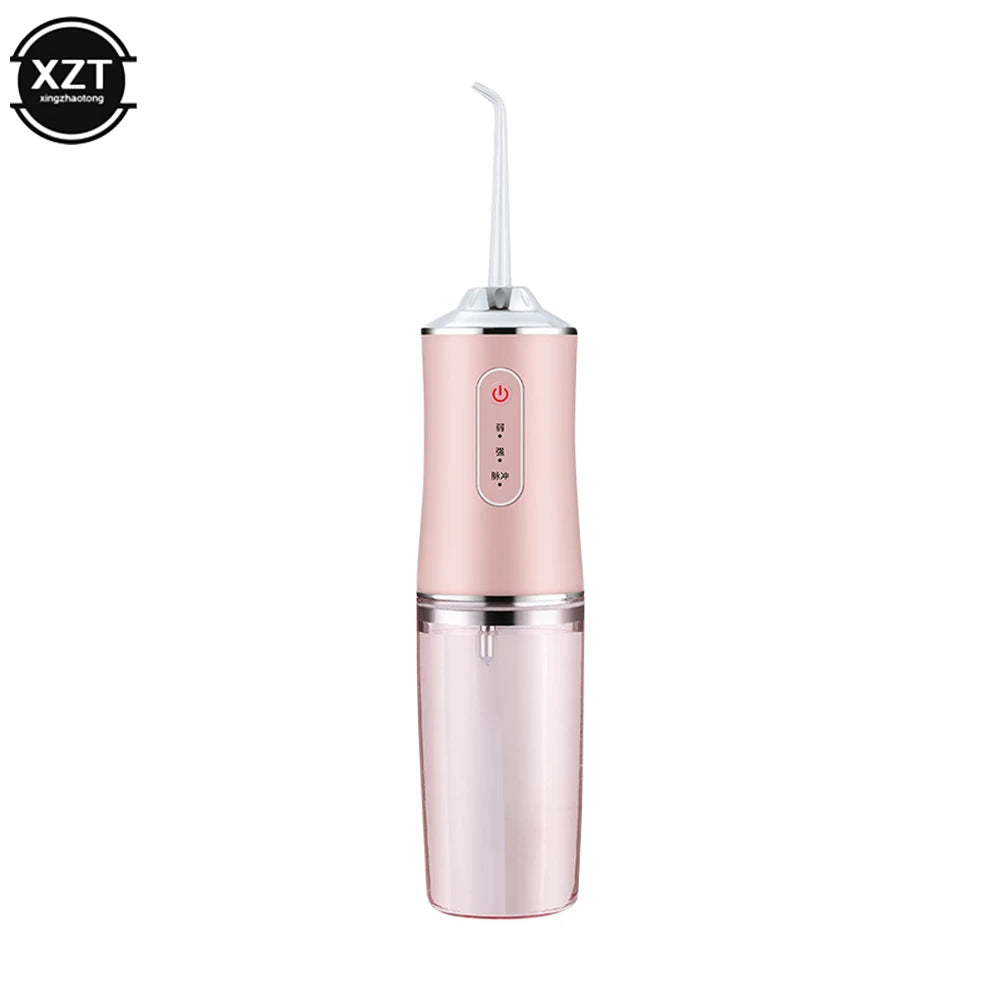 Portable Electric Flosser USB Rechargeable Oral Rinse Strong Water Pressure Tooth Cleaner 220ml Waterproof Tooth Scaler BeautiMass