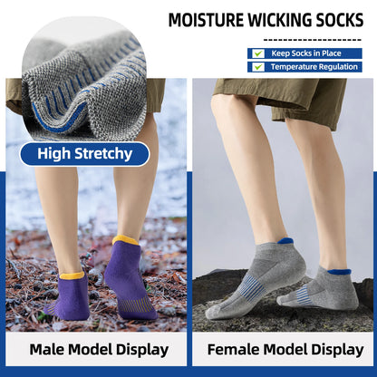 6 Pairs Sweat Absorbing Ankle Hiking Running Socks Compression Support For Men And Women - BeautiMass