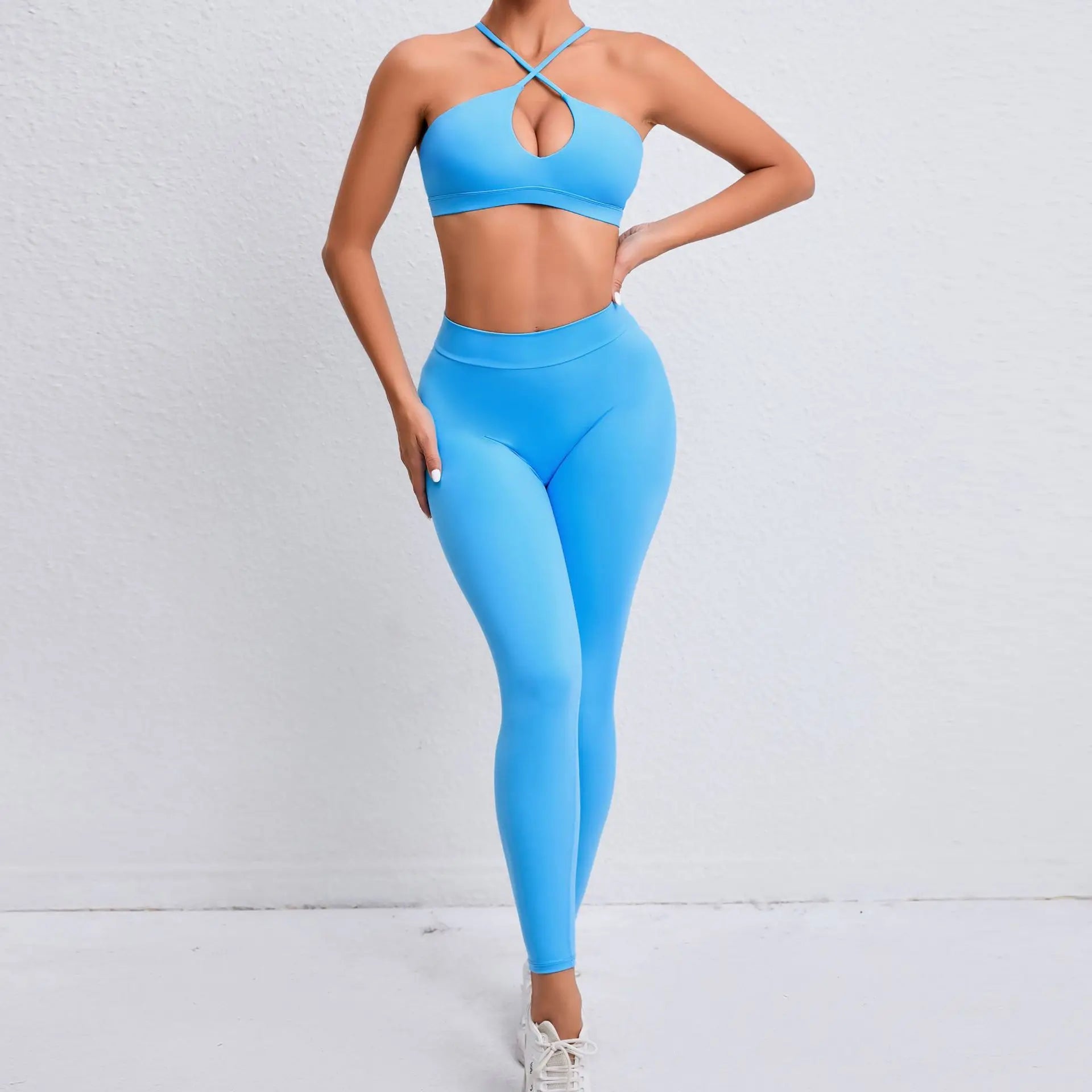 Yoga Women's Tracksuit 2PCS Fitness Yoga Sets Sportswear Workout Bra+High Waist Leggings Gym Clothing Sports Suits Athletic Wear - BeautiMass