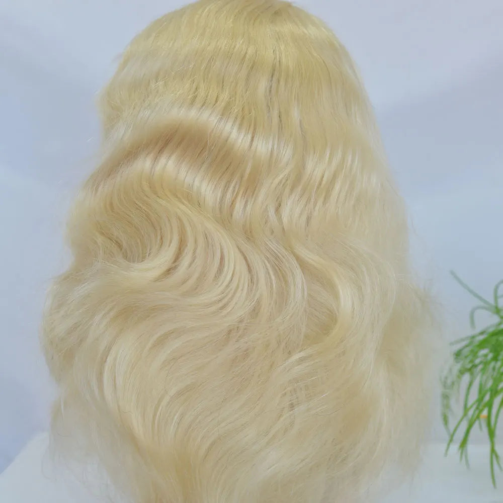 Men's Long Wigs HD Full Lace Blonde 613 Body Wave Human Hair Wigs Natural Hairline 200% Density Human Hair For Women Wig 14inch BeautiMass