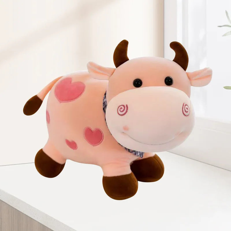 25cm Cartoon Kawaii Cow Plush Doll Toy Soft Bull Plush Animal Toy Pillow - BeautiMass