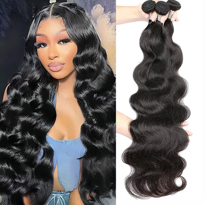 Body Wave 28 30 32 Inch Bundles Brazilian Water Wavy Weave Human Hair Extensions Tissage - BeautiMass