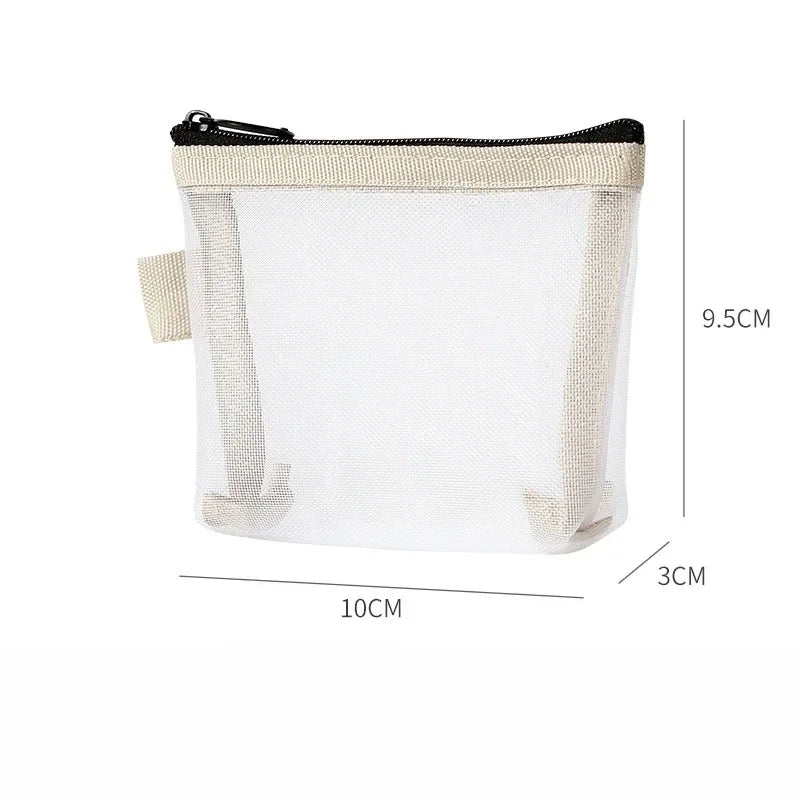 Transparent Mesh Mini Cosmetic Bag Makeup Case - BeautiMass