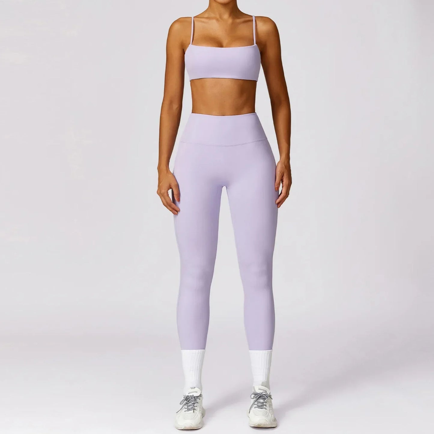 Women Yoga Gym Set 2 Pieces Workout Seamless Sports Clothing Fitness Long Sleeve Crop Top High Waist Leggings Sports Suits - BeautiMass