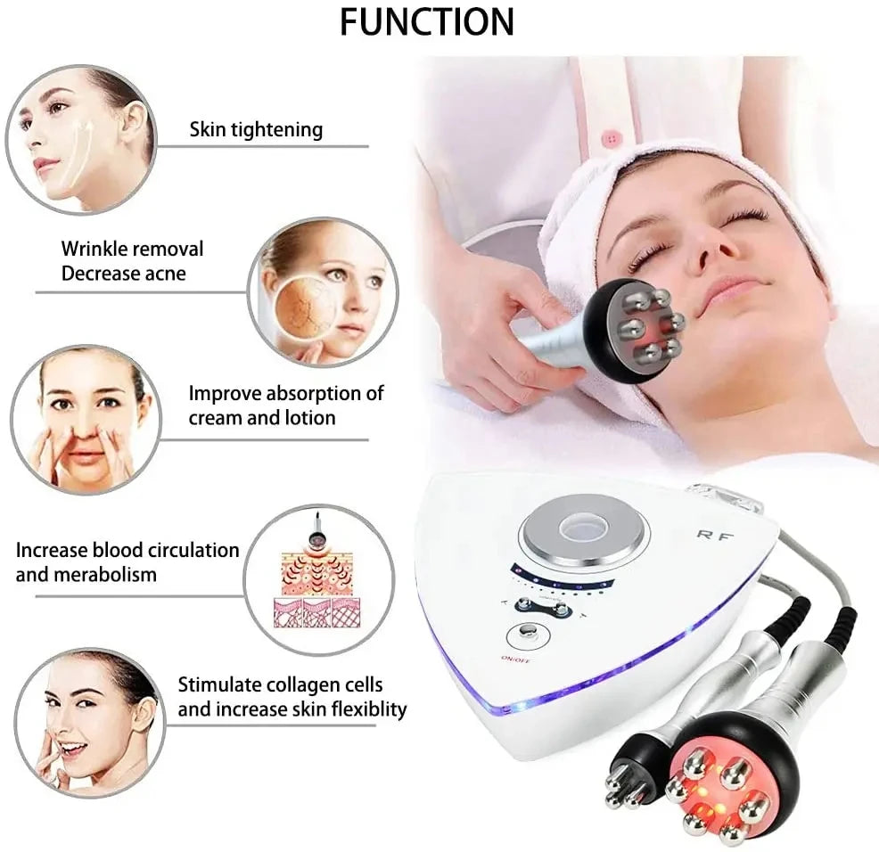 2 In 1 RF Skin Tightening Machine Facial Eyes Body Leg Lifting Machine Skin Rejuvenation Anti Wrinkle Health Beauty Massager BeautiMass