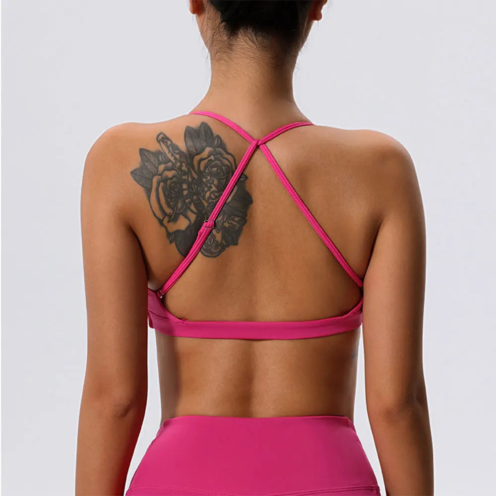 Women Sports Bra Top Push Up Fitness Yoga Bra Underwear Sport Tops For Women Breathable Fitness Running Vest Gym Wear Crop Top - BeautiMass