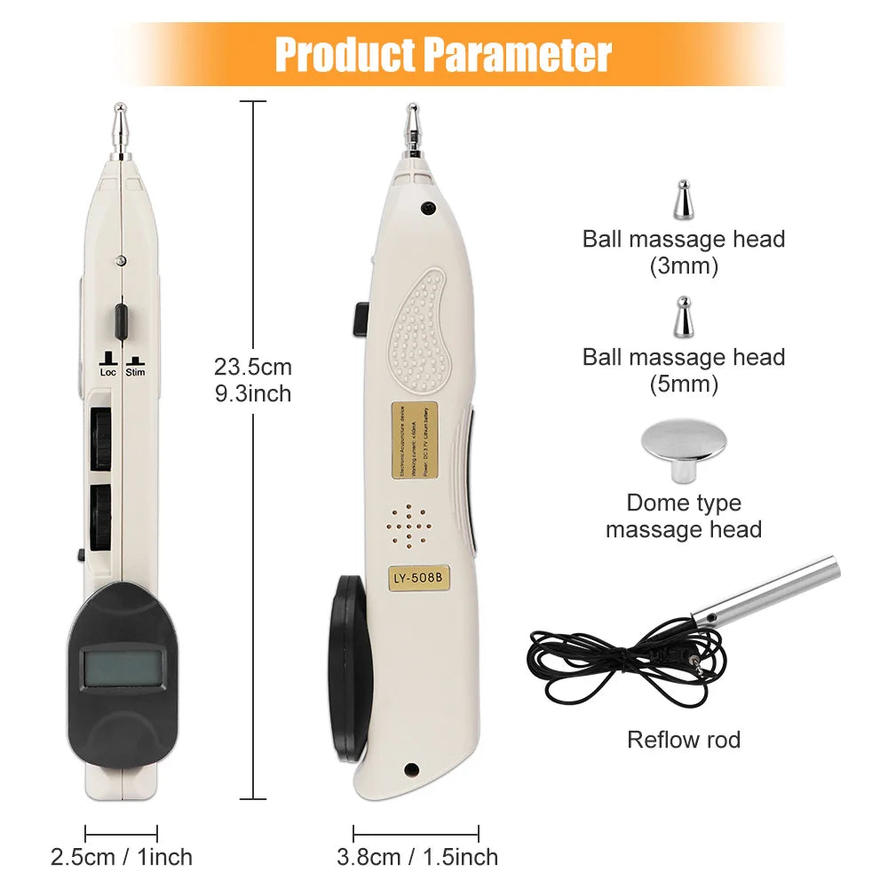 Acupuncture Pen With Digital Display Electro Acupuncture Point Muscle Stimulator - BeautiMass