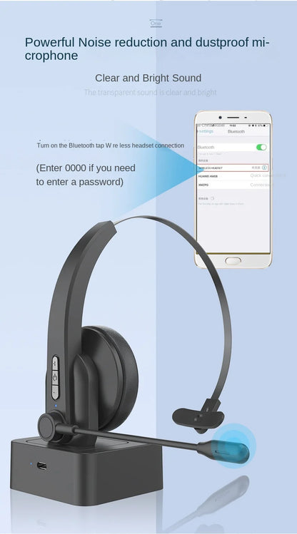 AI Single microphone Bluetooth call translation headset headset microphone telemarketing - BeautiMass