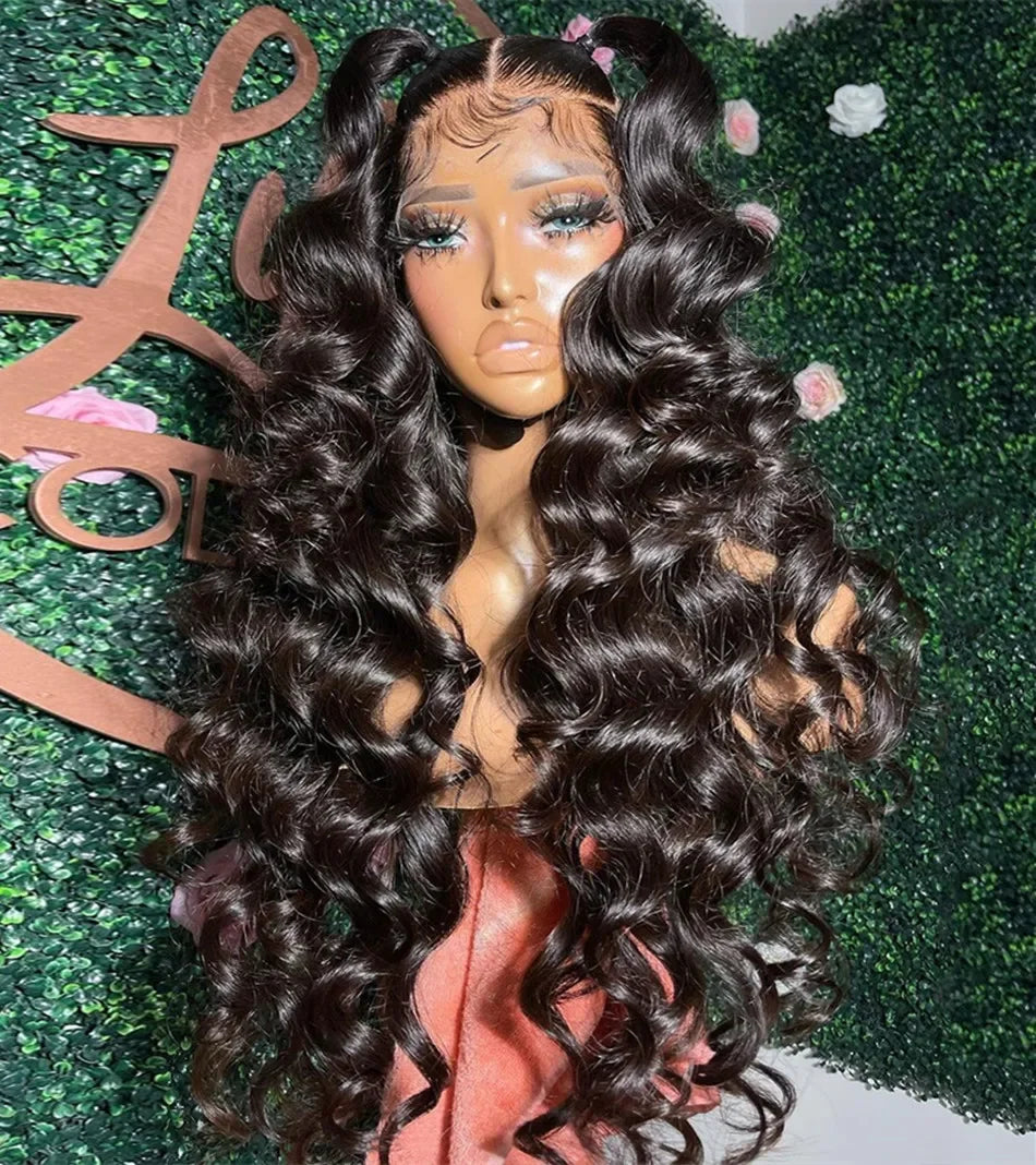 40 Inch Loose Deep Wave 13x6 HD Lace Frontal Human Hair Wig Brazilian Curly 13x4 - BeautiMass