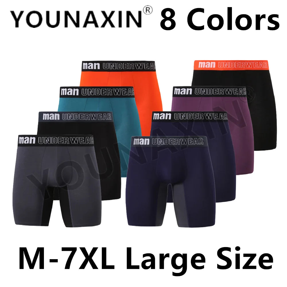 1 Pcs Big Size Men Boxers Briefs Bamboo Fiber Knickers Stitching Long Undies - BeautiMass