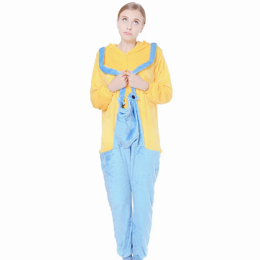 Blue and Yellow Color Matching Jumpsuit Pajamas Holiday Party Cosplay Outfit Parent-child Costume - BeautiMass