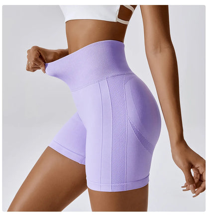 Women Seamless High Waist Sports Shorts For Cycling Jogging Fitness Gym Shorts Leggings - BeautiMass