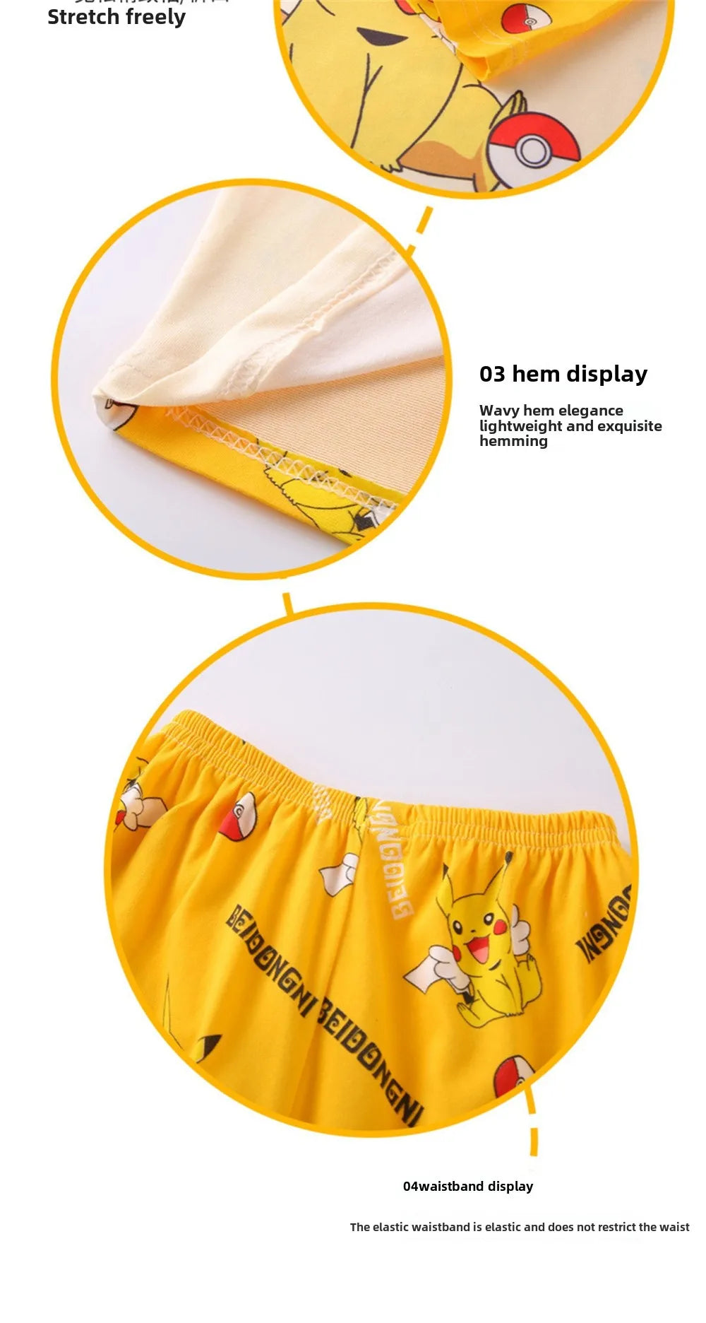 2pcs/set Pokemon Pikachu Kids Pajamas Cartoon Boys Girls Pajamas Sets - BeautiMass