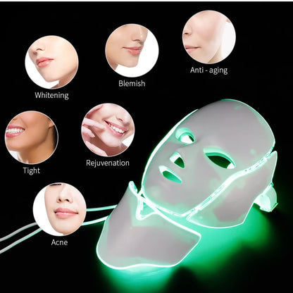 Air Bag-7 Colors Light LED Skin Care Facial Beauty Mask With Neck Skin Rejuvenation - BeautiMass