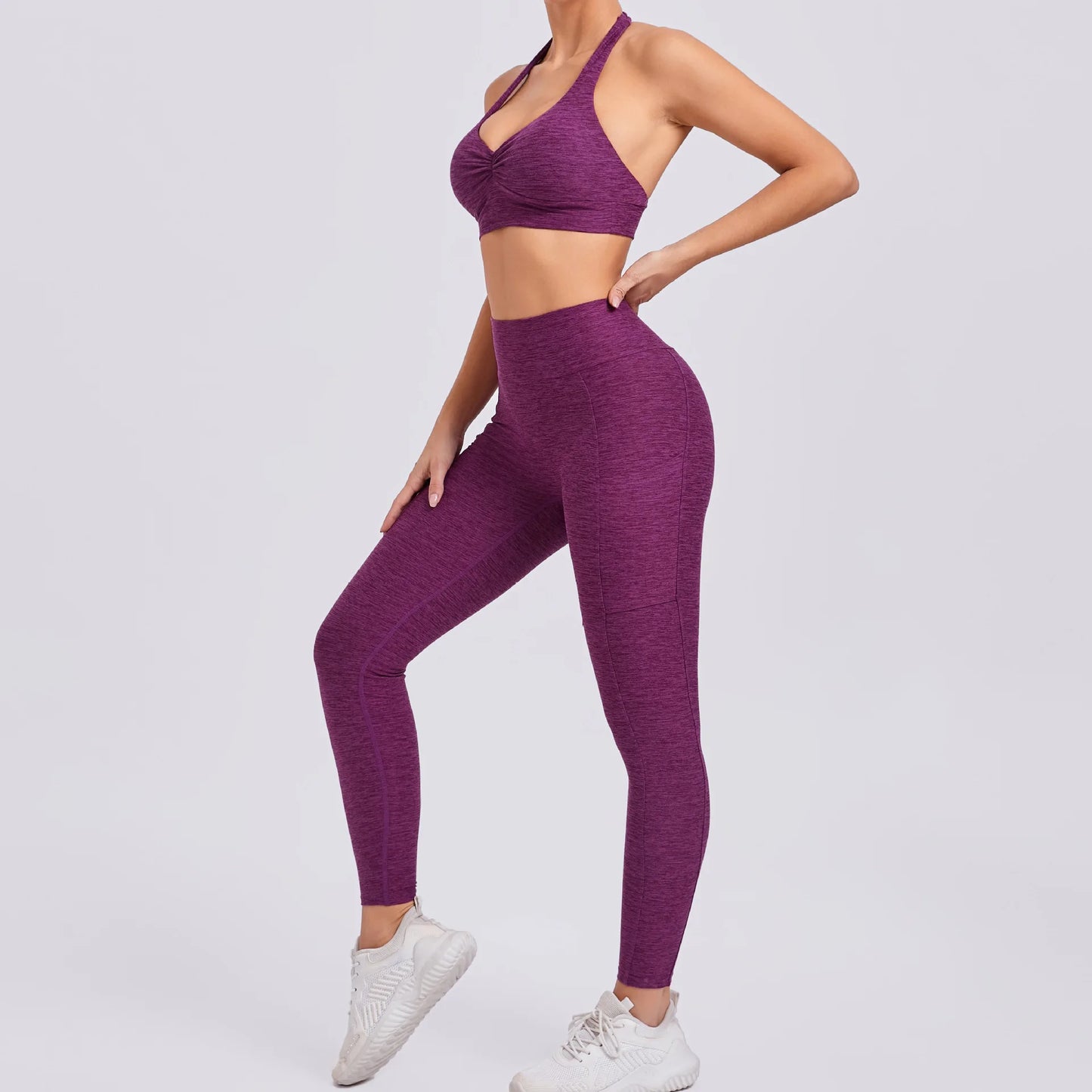 Women's Tracksuit Fitness Suit Yoga Sets Sportswear Clothes Bra+High Waist Leggings - BeautiMass