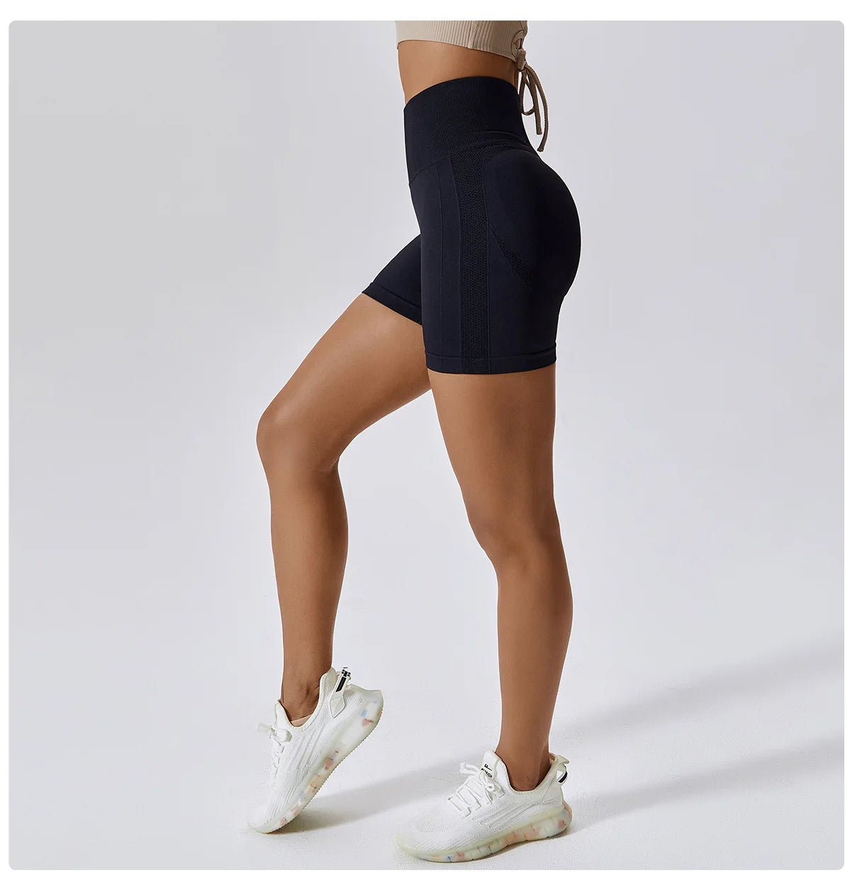 Women Seamless High Waist Sports Shorts For Cycling Jogging Fitness Gym Shorts Leggings - BeautiMass