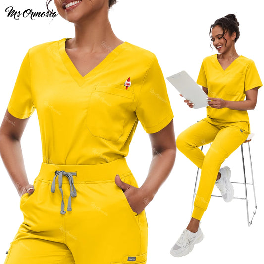 Anti Wrinkle Scrubs Workwear Washable Soft Fabric Nurse Hospital Uniforms - BeautiMass