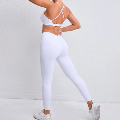 Yoga Women's Tracksuit 2PCS Fitness Yoga Sets Sportswear Workout Bra+High Waist Leggings Gym Clothing Sports Suits Athletic Wear - BeautiMass